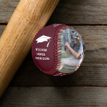 Graduation Photo Burgundy Red Baseball<br><div class="desc">Celebrate a baseball fan / player graduate on his or her graduation day with a gift of this customized burgundy red baseball. Add 2 photos,  and personalize with his or her name,  class year and school in white typography.</div>