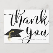 Graduation Photo Calligraphy Script Thank You Postcard | Zazzle