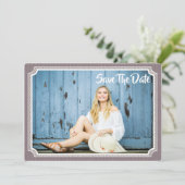Graduation Photo Card Modern Vintage Save The Date (Standing Front)