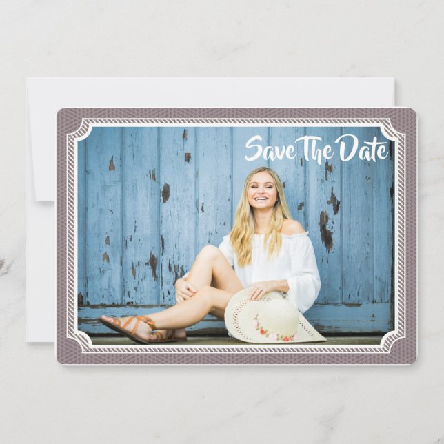 Graduation Photo Card Modern Vintage Save The Date (Front)
