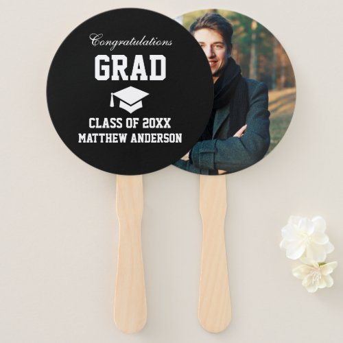 Graduation Photo  Change to your School Color  Hand Fan
