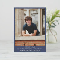 Graduation Photo Class 2026 Masculine Navy Modern