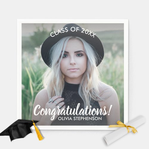 Graduation Photo Class 20XX Congratulations Custom Napkins