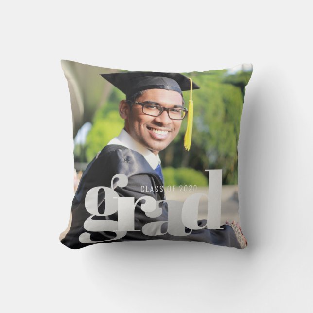 Graduation Photo Class of 2020 Graduate Throw Pillow (Front)