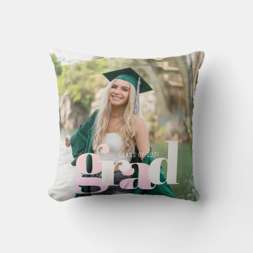 Graduation Photo Class of 2022 Graduate Throw Pillow