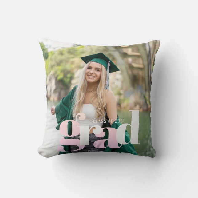 Graduation Photo Class of 2022 Graduate Throw Pillow (Front)