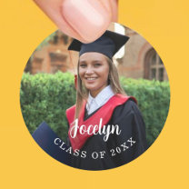 Graduation Photo Class of 2025 Classic Round Sticker