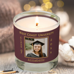 Graduation Photo Class of 2025 Red & Gold Scented Candle