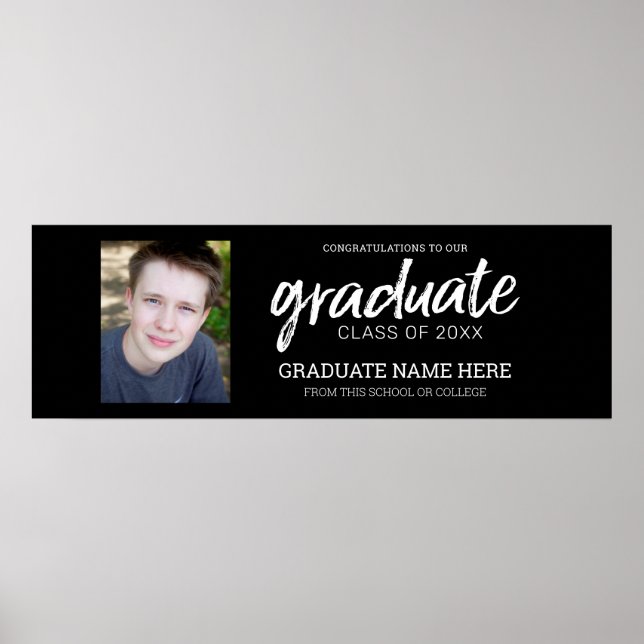 Graduation Photo - Class of Grad Black Poster (Front)