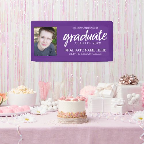 Graduation Photo _ Class of with Purple Virtual Banner