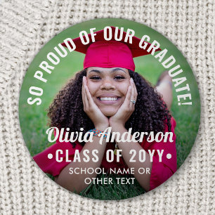 Graduation Photo Class Year Modern Text Overlay Button