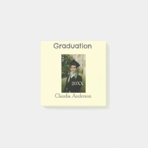 Graduation photo class year yellow gray pastel gra post-it notes