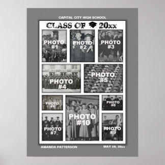 Graduation Photo Collage 10 Images Poster