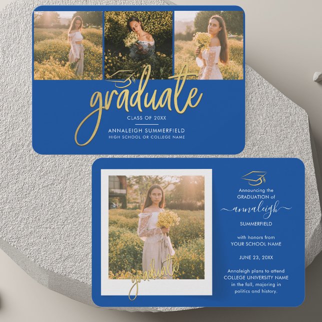 Graduation Photo Collage 2025 Grad Announcement (Graduation Photo Collage 2025 Grad Announcement Note Card)