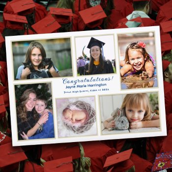 Graduation Photo Collage Announcement Only by BlueHyd at Zazzle