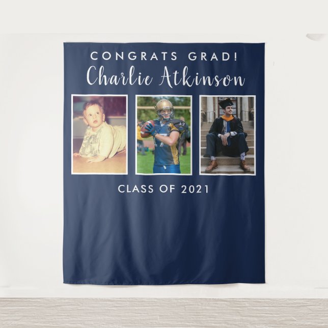 Graduation photo collage backdrop banner (Front)