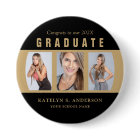 Graduation Photo Collage Black and Gold Custom