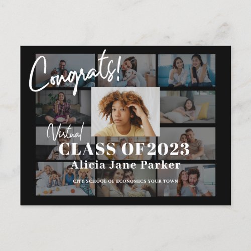 Graduation photo collage class of 2022 invitation