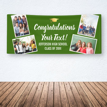 Graduation Photo Collage Congrats Senior Any Color Banner by colorfulgalshop at Zazzle