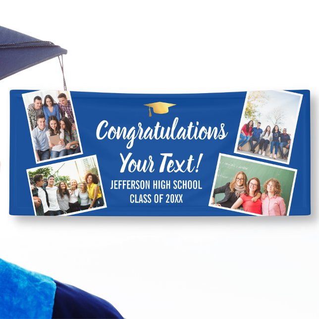 Graduation Photo Collage Congrats Senior Any Color Banner (Creator Uploaded)