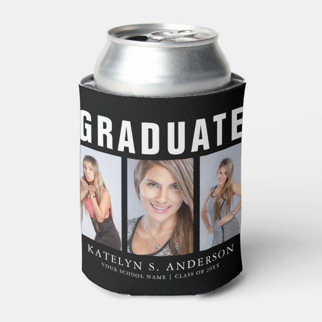 Graduation Photo Collage Congratulations Can Coole Cooler (Can Front)