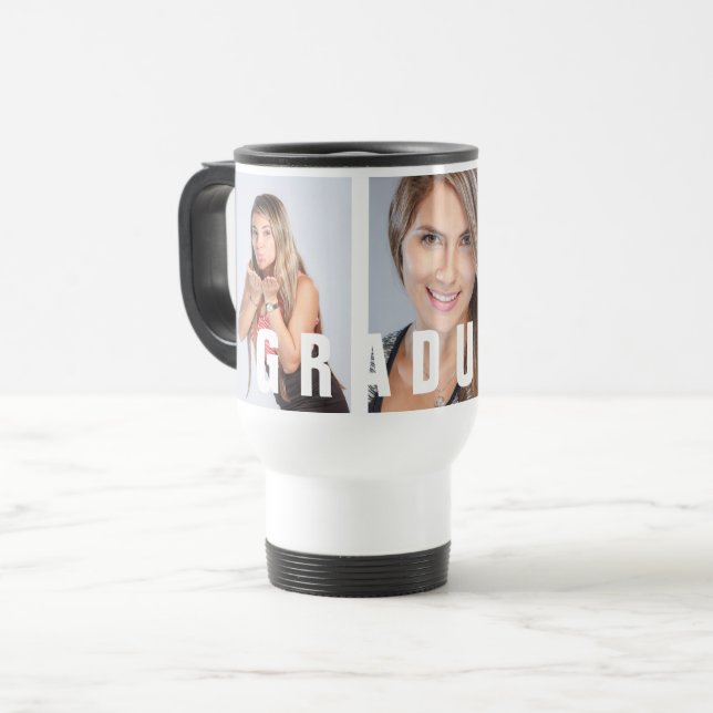Graduation Photo Collage Congratulations Travel Mug (Front Left)