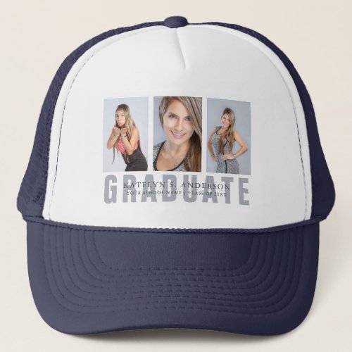 Graduation Photo Collage Custom Trucker Hat