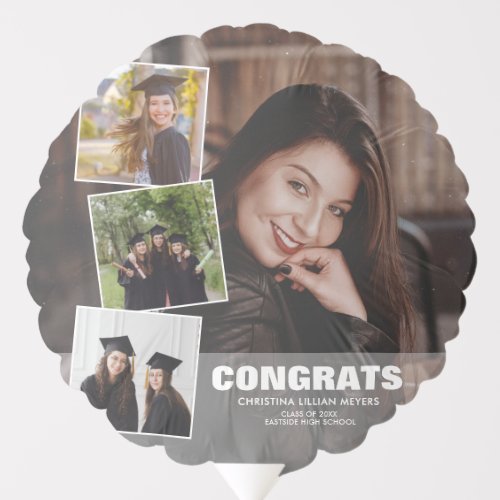 Graduation Photo CollageFour Photos Custom Balloon