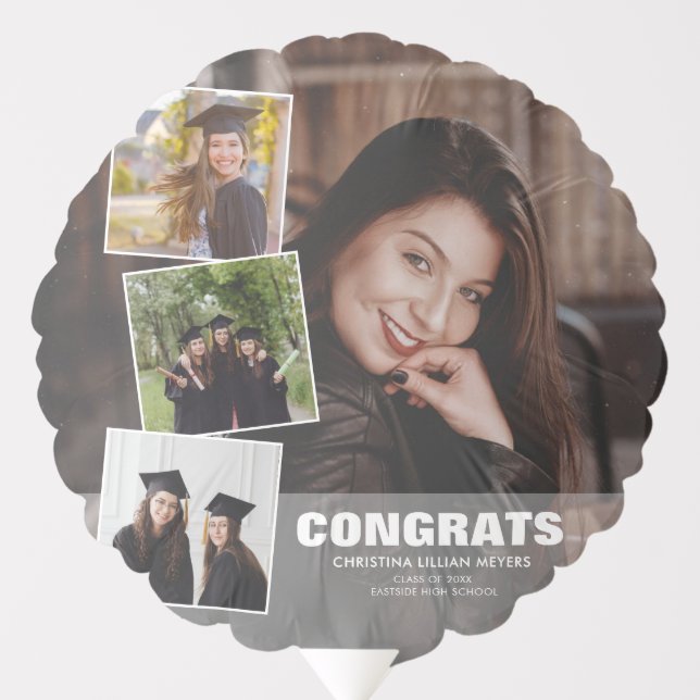 Graduation Photo Collage|Four Photos Custom Balloon (Front)