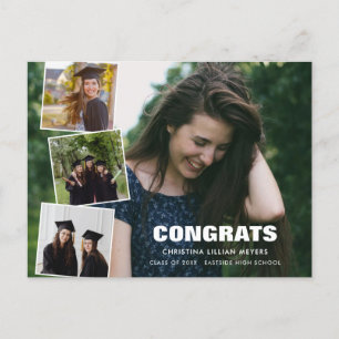 Graduation Photo Collage Four Photos Postcard