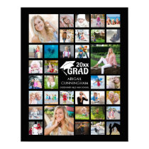 Graduation Photo Collage GRAD Commemorative Black Poster Graduation Photo Collage GRAD Commemorative Black Poster
