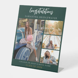 Graduation Photo Collage Grad Party 2025 Pedestal Sign
