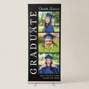 Graduation Photo Collage Grad Party 2026 Retractable Banner