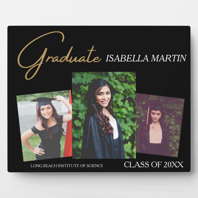 Graduation  Photo Collage | Graduation Gift Plaque (Front)