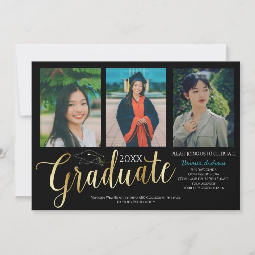 Graduation Photo Collage Graduation Invitation