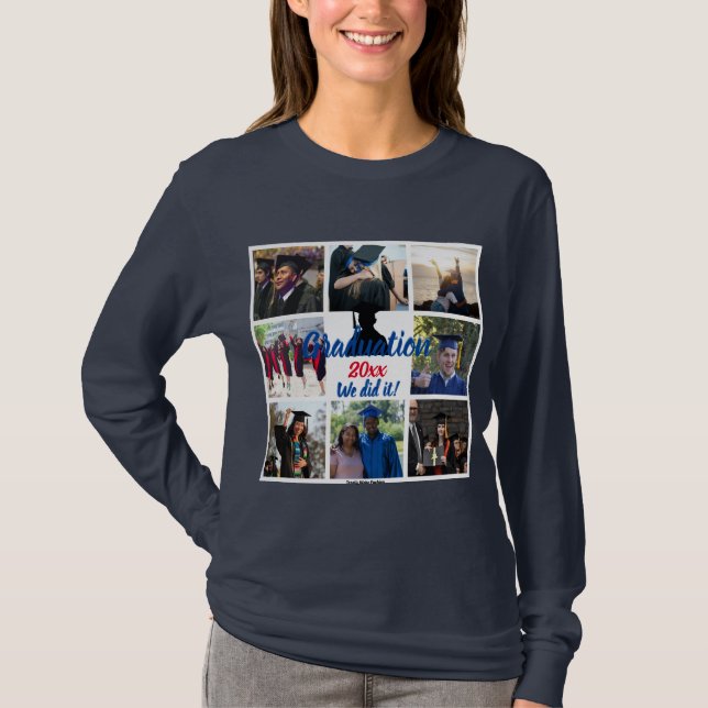Graduation Photo Collage Personalized T-shirt (Front)