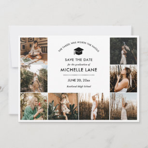 Graduation Photo Collage Save The Date Thank You Card