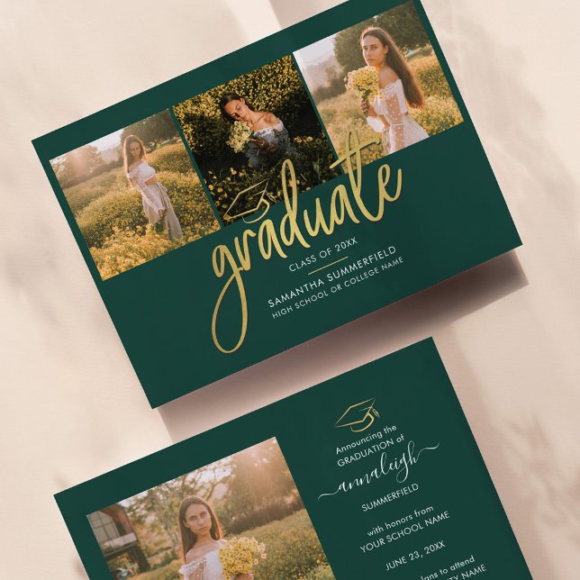 Graduation Photo Collage Script Green Grad 2026 Announcement (Creator Uploaded)