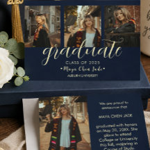 Graduation Photo Collage Script Navy Announcement 