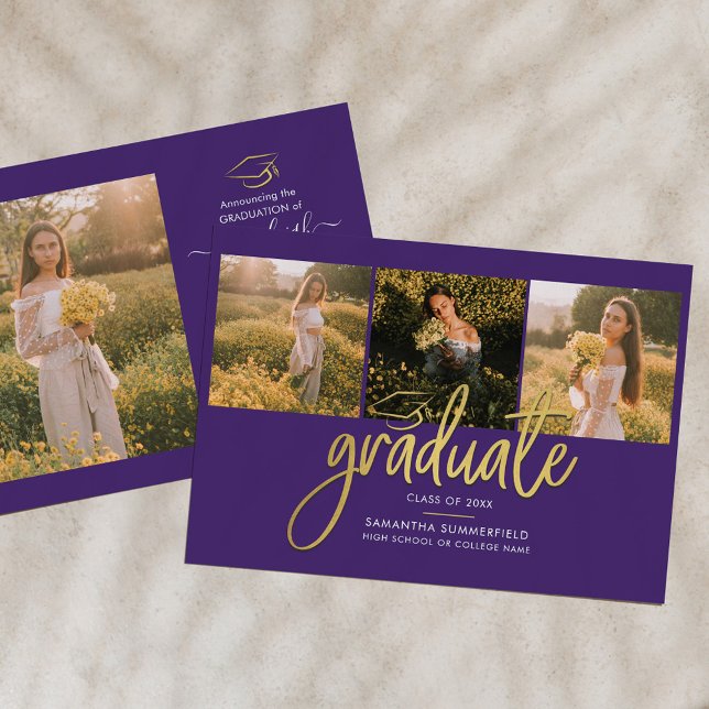Graduation Photo Collage Script Purple 2026 Announcement (Creator Uploaded)