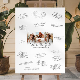 Graduation Photo Collage Signature Message Foam Board
