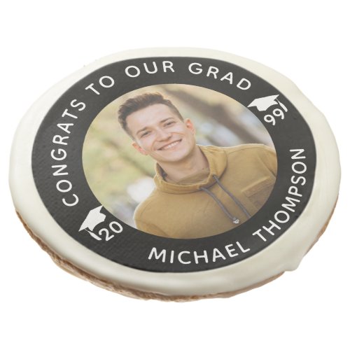 Graduation Photo Congrats Grad Custom Color Sugar Cookie