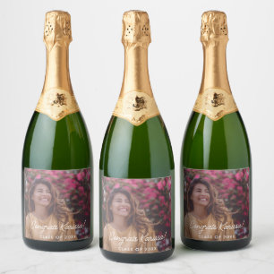 Graduation Photo Congratulations Sparkling Wine Label
