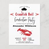 Graduation Photo Crawfish Boil Party Invitation Postcard (Front)