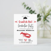 Graduation Photo Crawfish Boil Party Invitation Postcard (Standing Front)