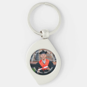 Graduation Photo Custom Text Graduate Keepsake Keychain