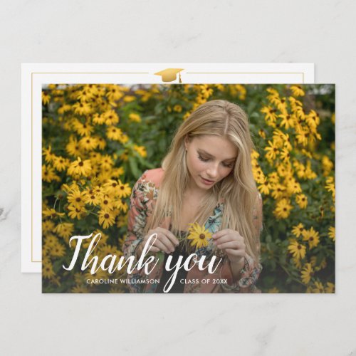 Graduation Photo Custom Thank You Note Backside