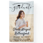 Graduation Photo & Elegant Black Script Class Year Banner Graduation Photo & Elegant Black Script Class Year Banner