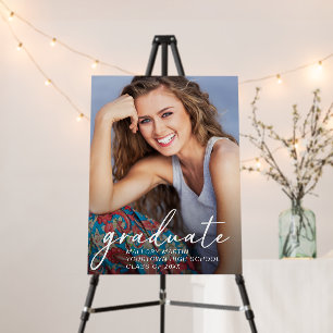 Graduation Photo Elegant Script Party Foam Board