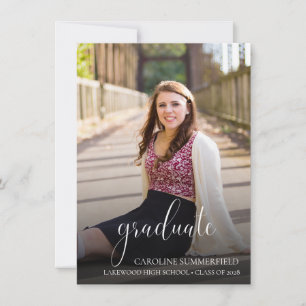Graduation Photo Elegant Script   Party Invitation